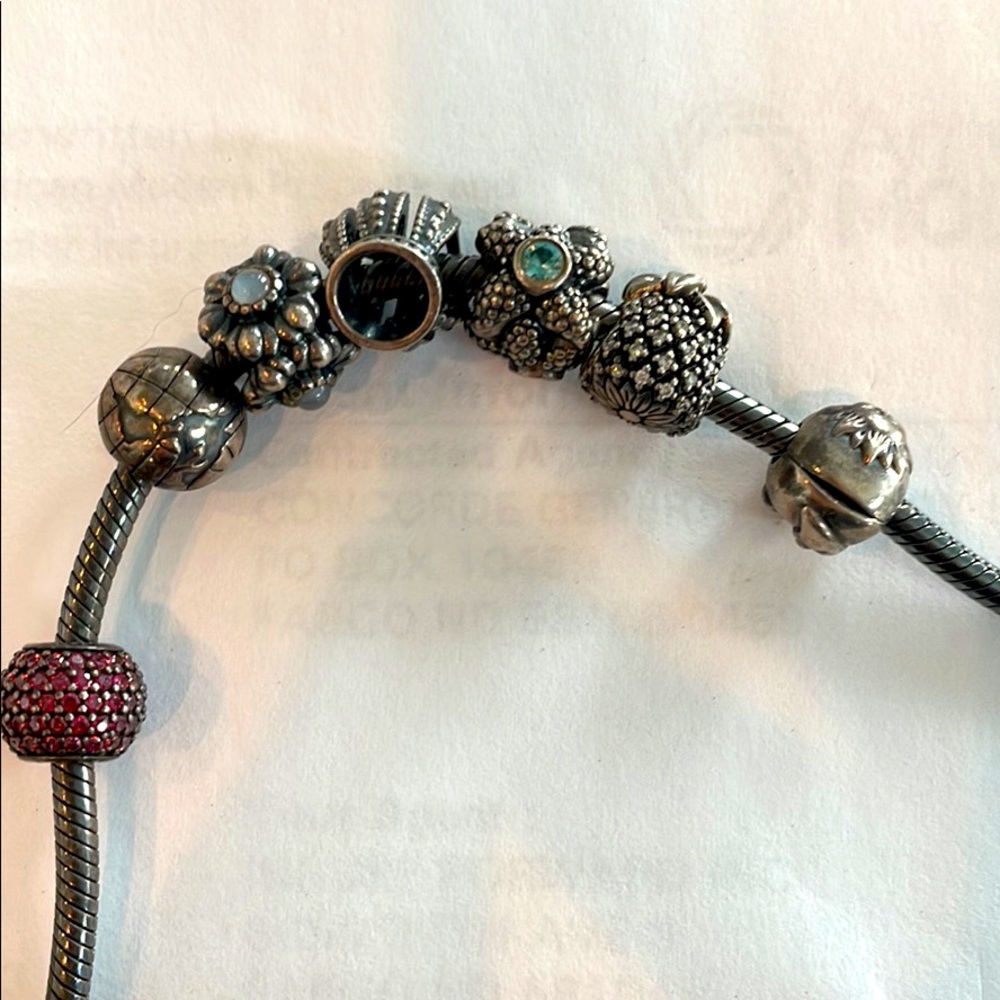 Pandora bracelet with charms